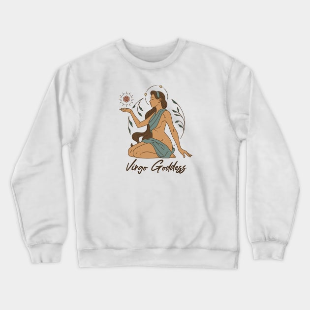 Virgo Goddess Crewneck Sweatshirt by Garden Avenue Designs